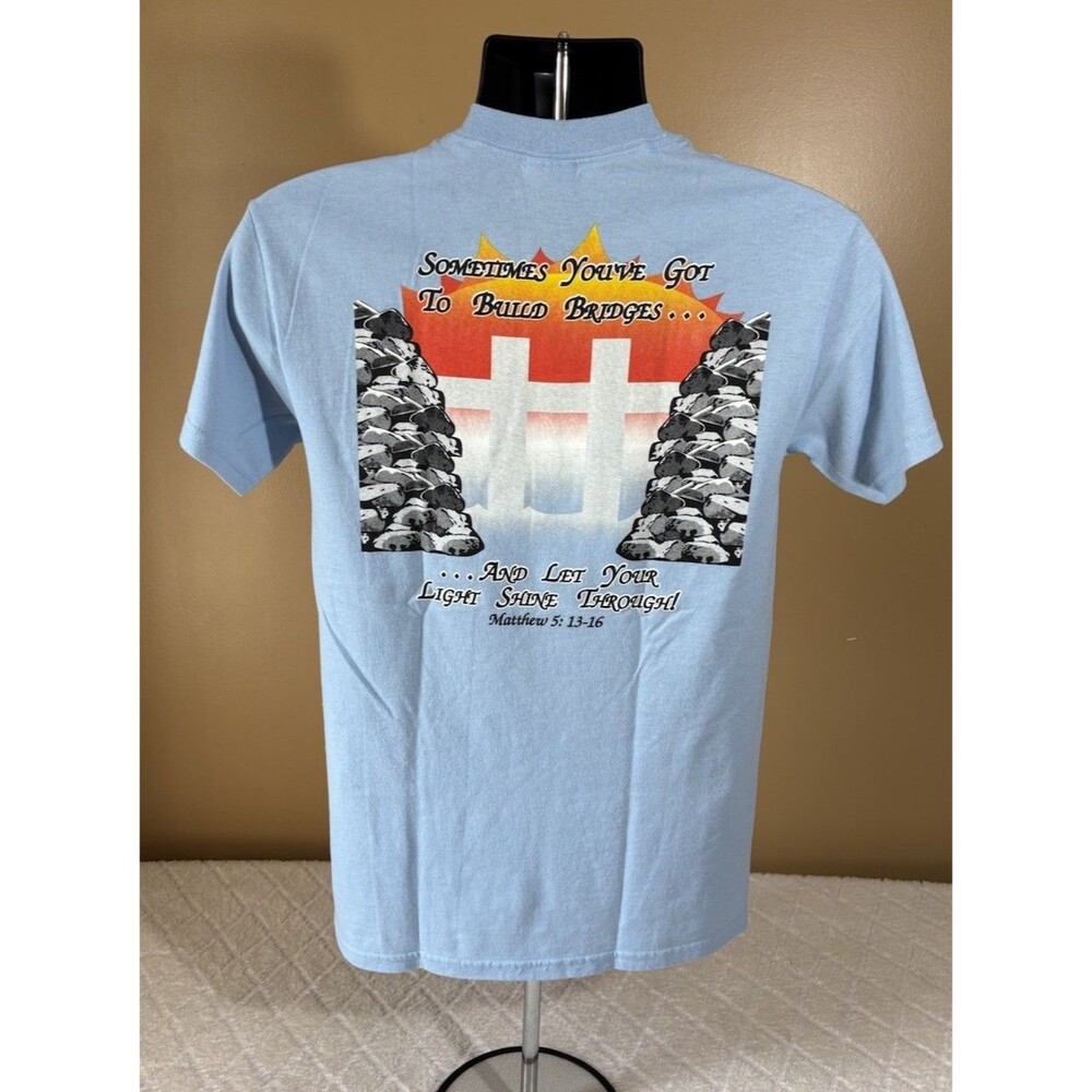 Vintage Y2K Jesus Religion Matthew 5: 13-16  Passage 2 Sided Tee Size S Gildan